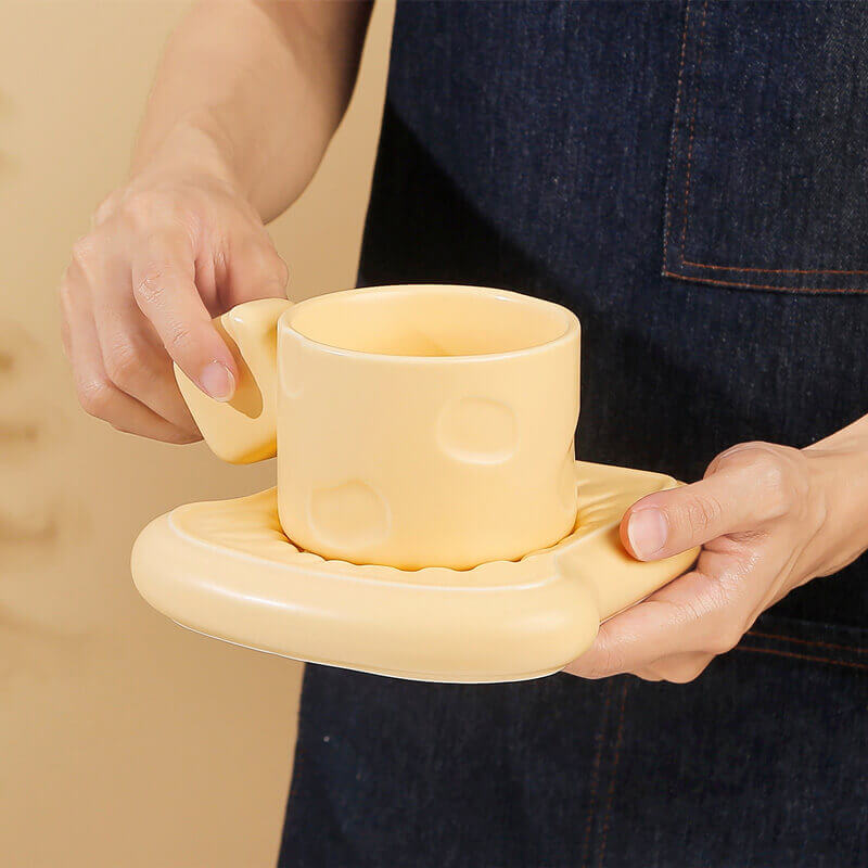 Toast Ceramic Cups and Saucers