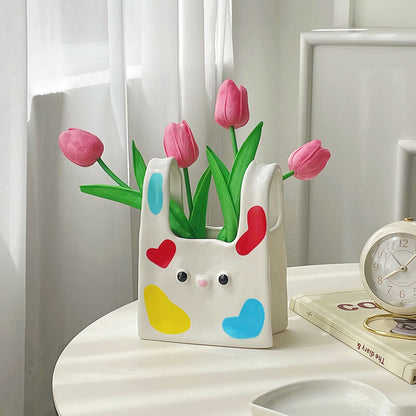 Tote Bag Ceramic Vase