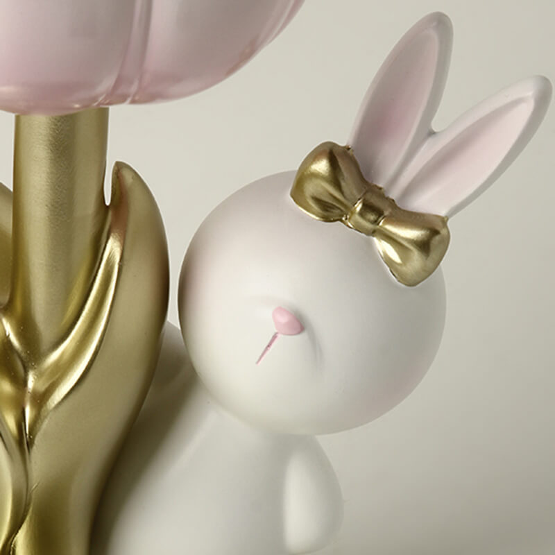 Tulip Rabbit Resin Table Lamp