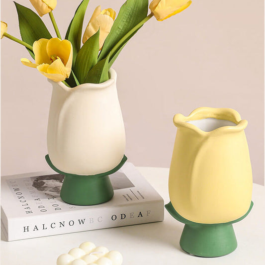 Tulip Shaped Ceramic Vase