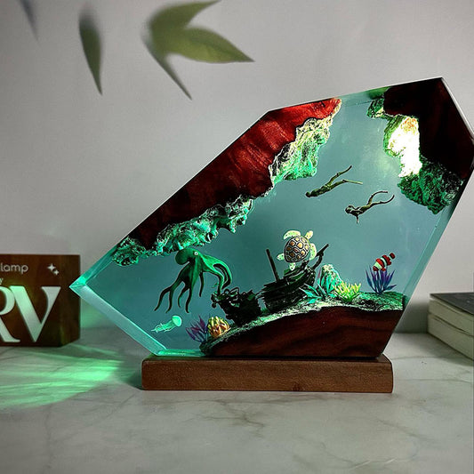 Underwater World Resin Lamp Decoration Ornaments
