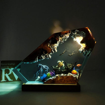 Underwater World Resin Lamp Decoration Ornaments