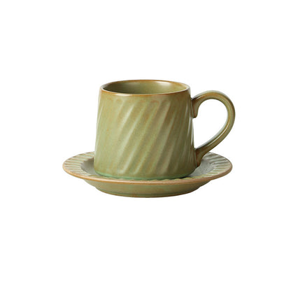 Vintage Ceramic Striped Cup and Saucer