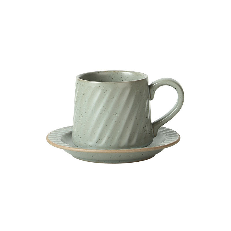 Vintage Ceramic Striped Cup and Saucer