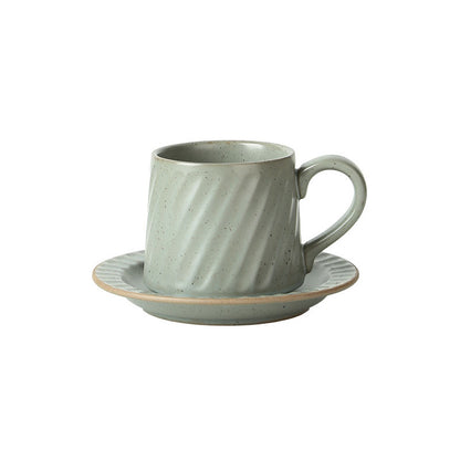 Vintage Ceramic Striped Cup and Saucer
