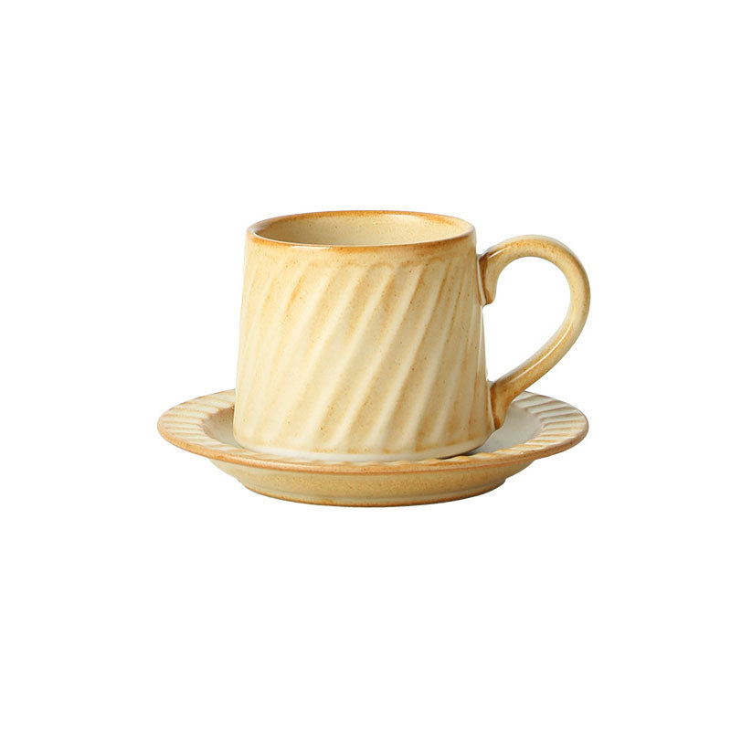 Vintage Ceramic Striped Cup and Saucer