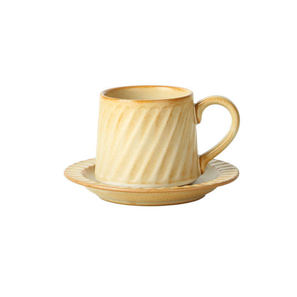 Vintage Ceramic Striped Cup and Saucer