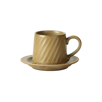 Vintage Ceramic Striped Cup and Saucer