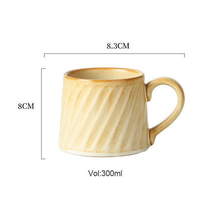 Vintage Ceramic Striped Cup and Saucer