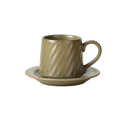 Vintage Ceramic Striped Cup and Saucer