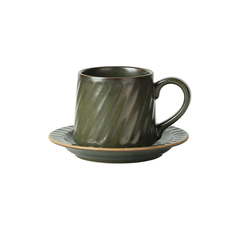 Vintage Ceramic Striped Cup and Saucer