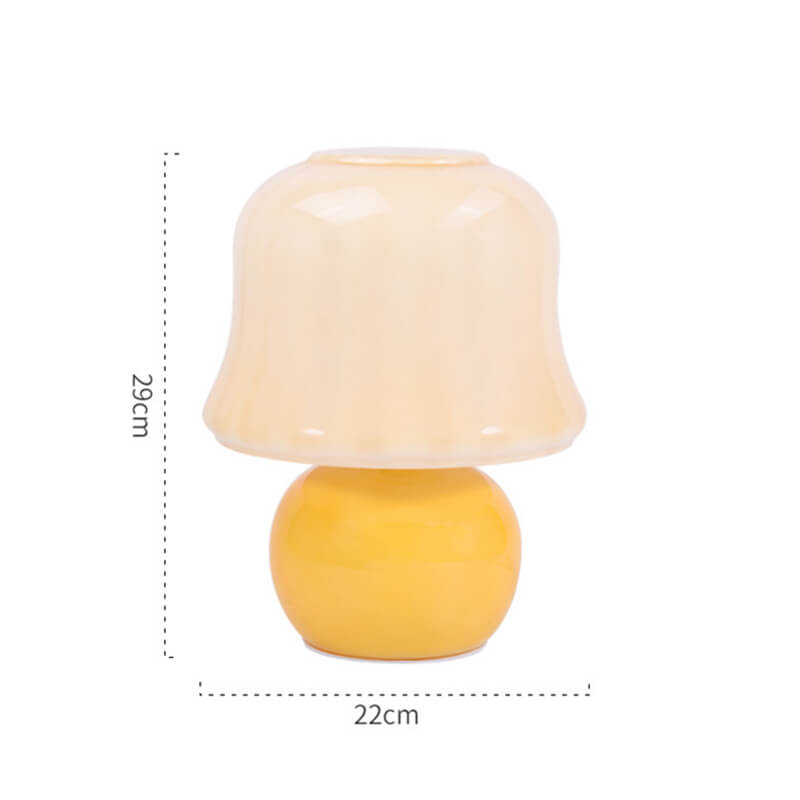 Cremegelbe Vintage Pilzlampe