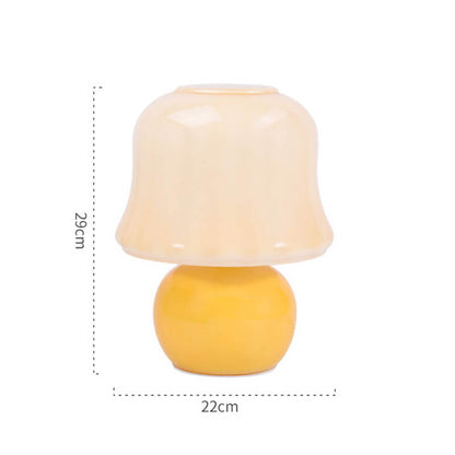 Cremegelbe Vintage Pilzlampe