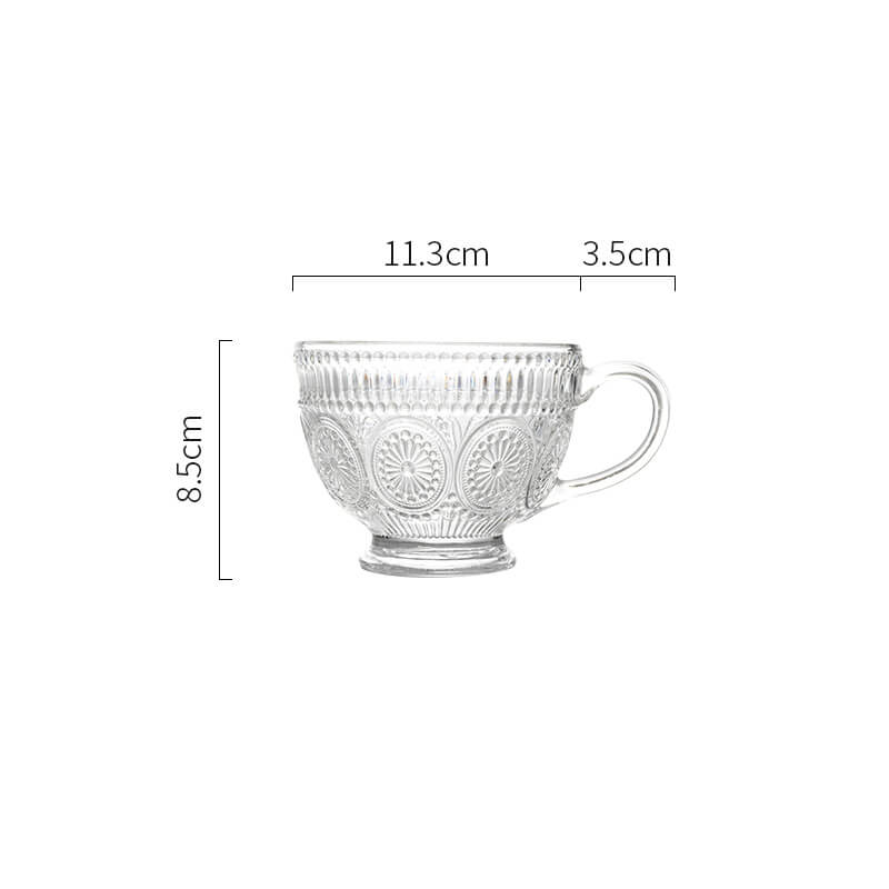 Vintage Embossed Glass Cup