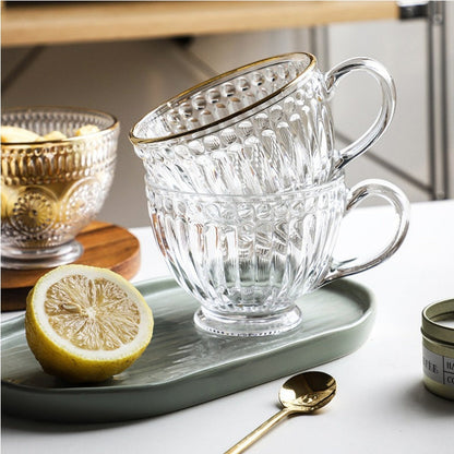 Vintage Embossed Glass Cup