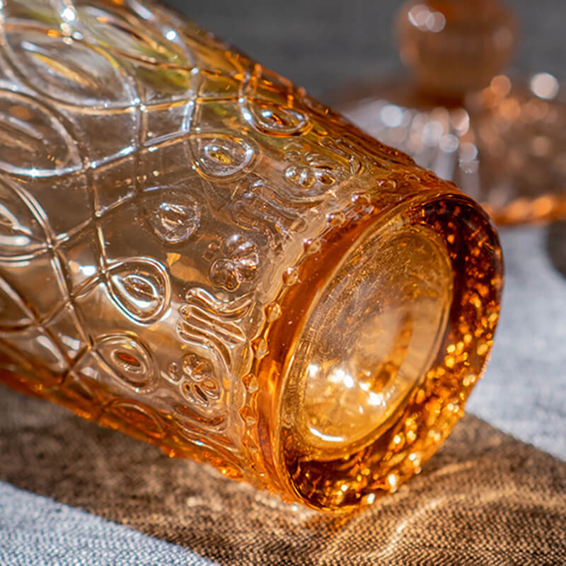 Pearlescent Vintage Embossed Glass Cup