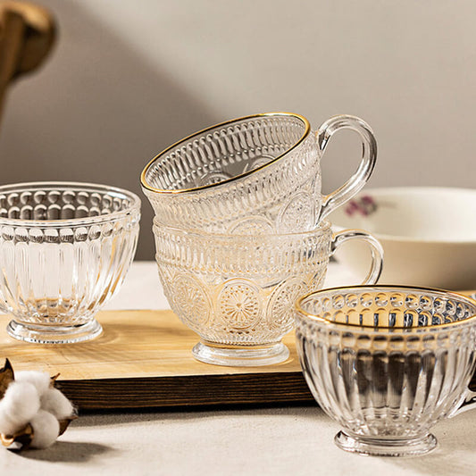 Vintage geprägte Glastasse