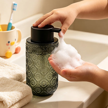 Vintage Embossed Glass Soap Dispenser