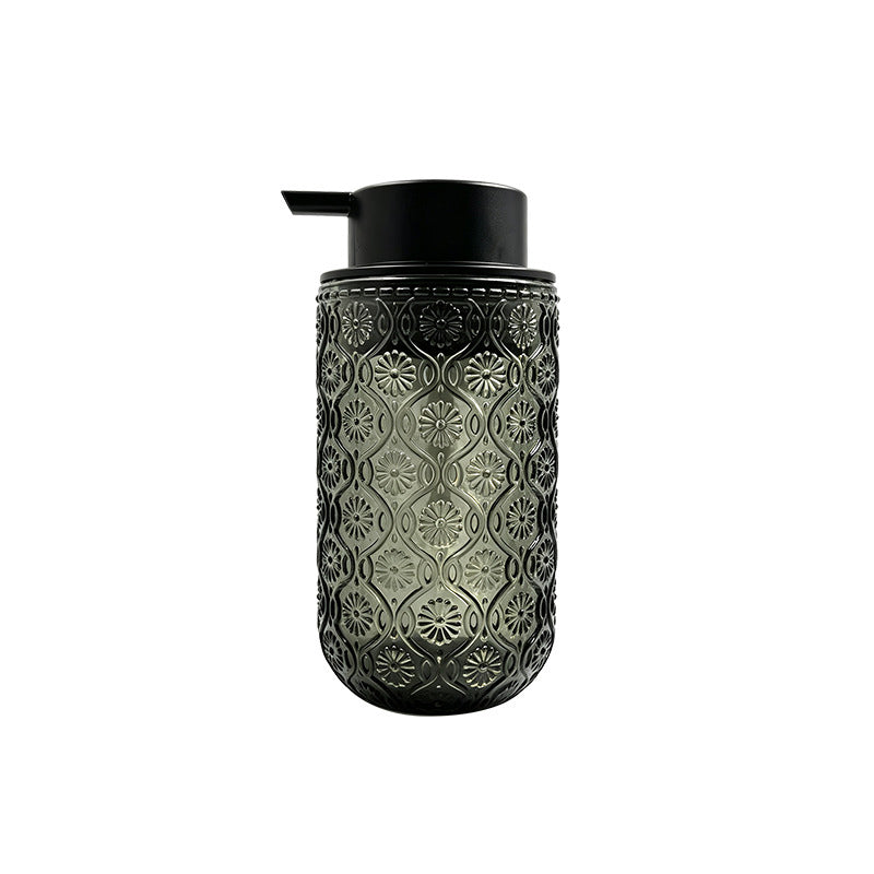 Vintage Embossed Glass Soap Dispenser