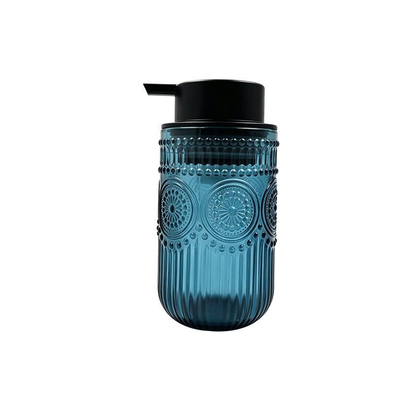 Vintage Embossed Glass Soap Dispenser