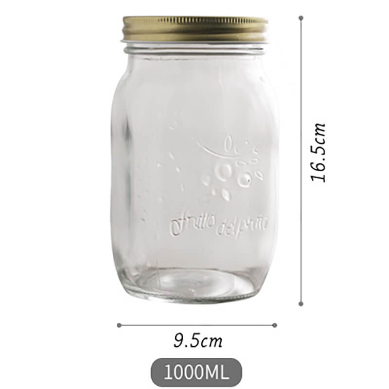 Vintage Embossed Glass Storage Jar