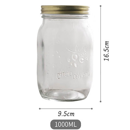 Vintage Embossed Glass Storage Jar