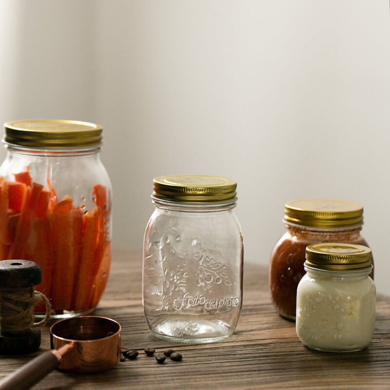 Vintage Embossed Glass Storage Jar