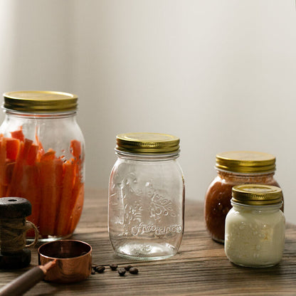 Vintage Embossed Glass Storage Jar