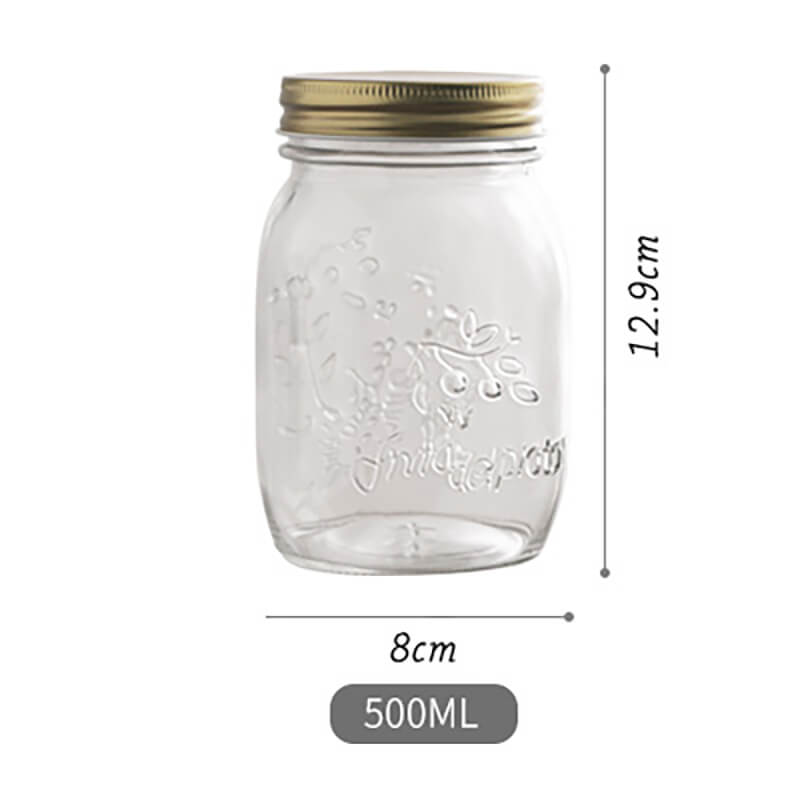 Vintage Embossed Glass Storage Jar