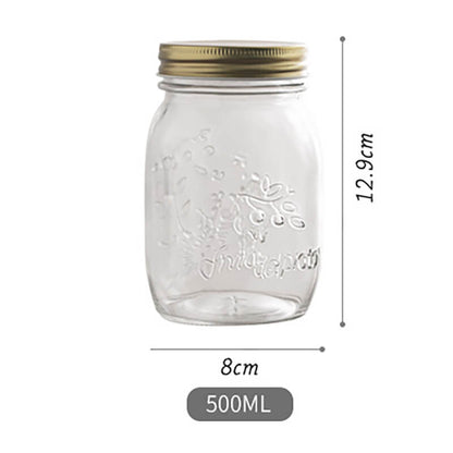 Vintage Embossed Glass Storage Jar