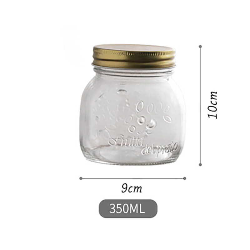 Vintage Embossed Glass Storage Jar