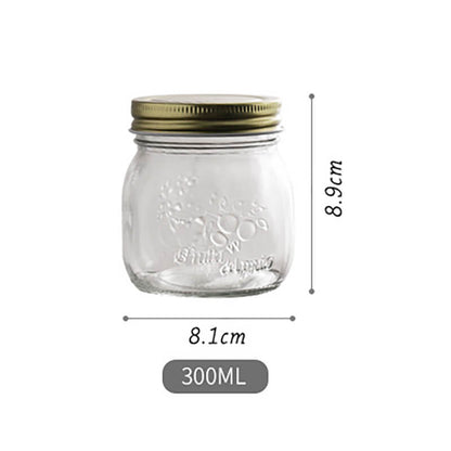 Vintage Embossed Glass Storage Jar
