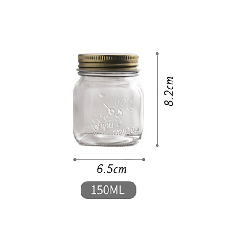 Vintage Embossed Glass Storage Jar