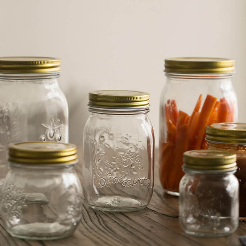Vintage Embossed Glass Storage Jar