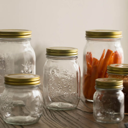 Vintage Embossed Glass Storage Jar