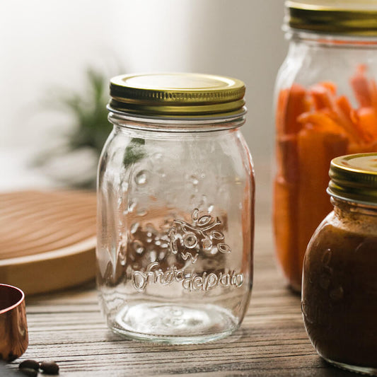 Vintage Embossed Glass Storage Jar