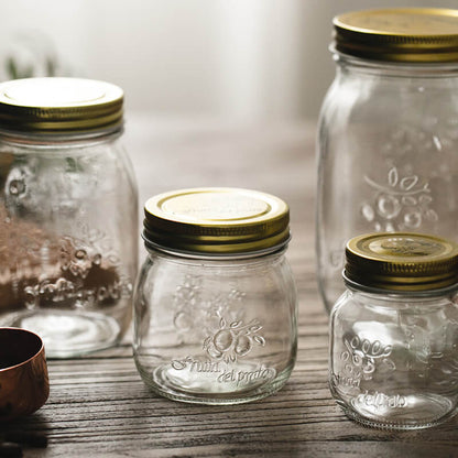 Vintage Embossed Glass Storage Jar