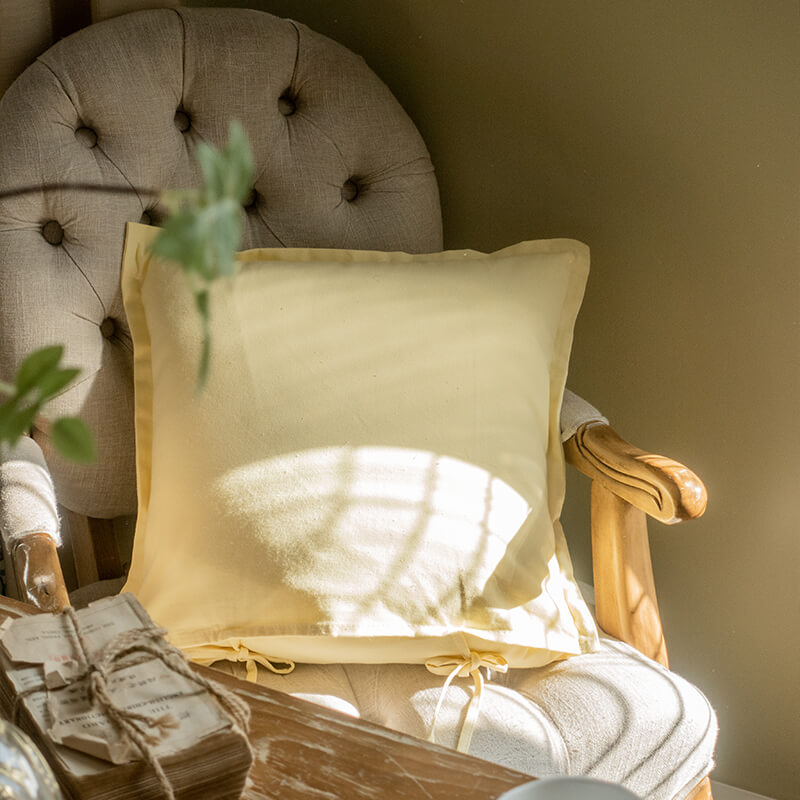Vintage Floral Cotton Throw Pillow Cover