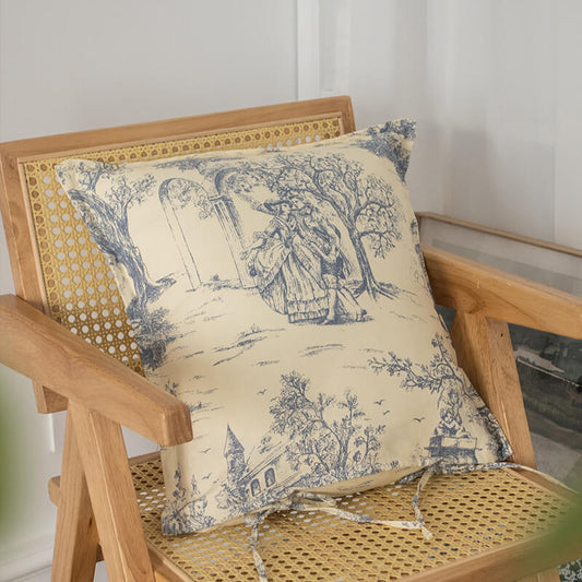 Vintage Floral Cotton Throw Pillow Cover