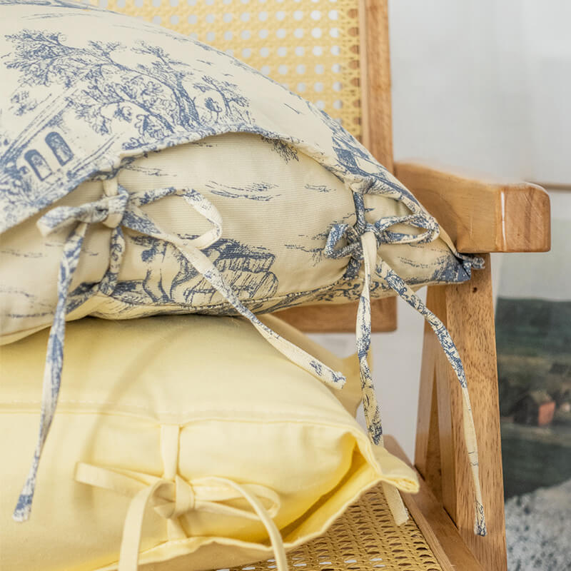 Vintage Floral Cotton Throw Pillow Cover