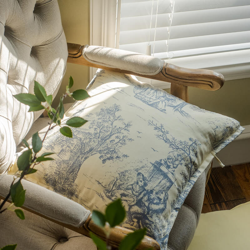 Vintage Floral Cotton Throw Pillow Cover