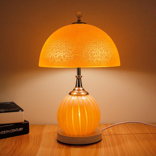 Vintage Tischlampe aus Crackle-Glas
