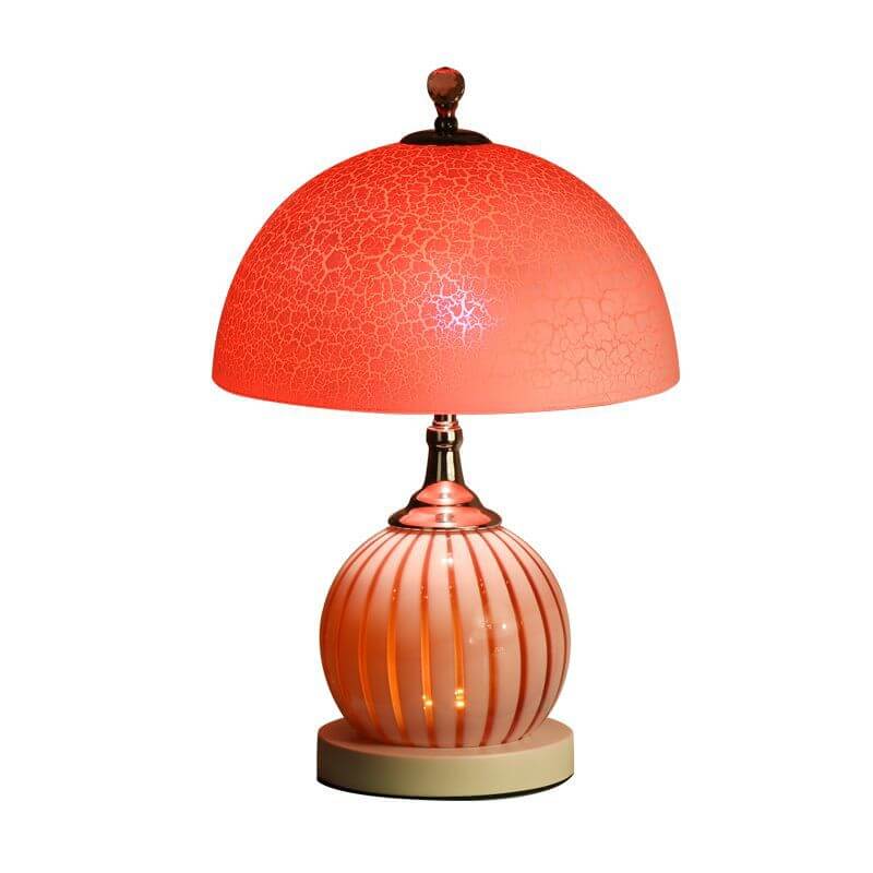 Vintage Tischlampe aus Crackle-Glas
