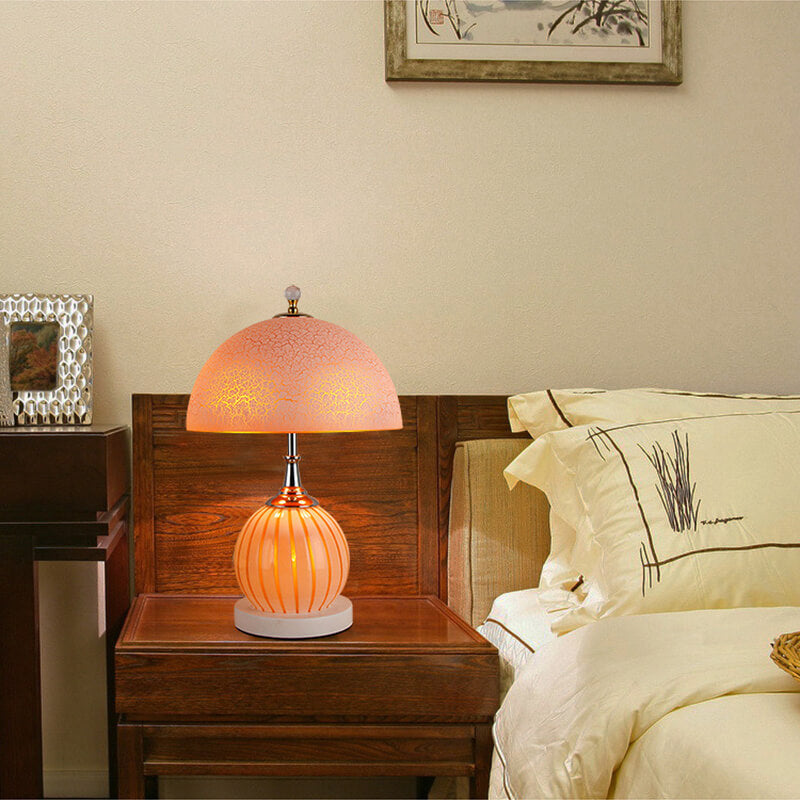 Vintage Tischlampe aus Crackle-Glas