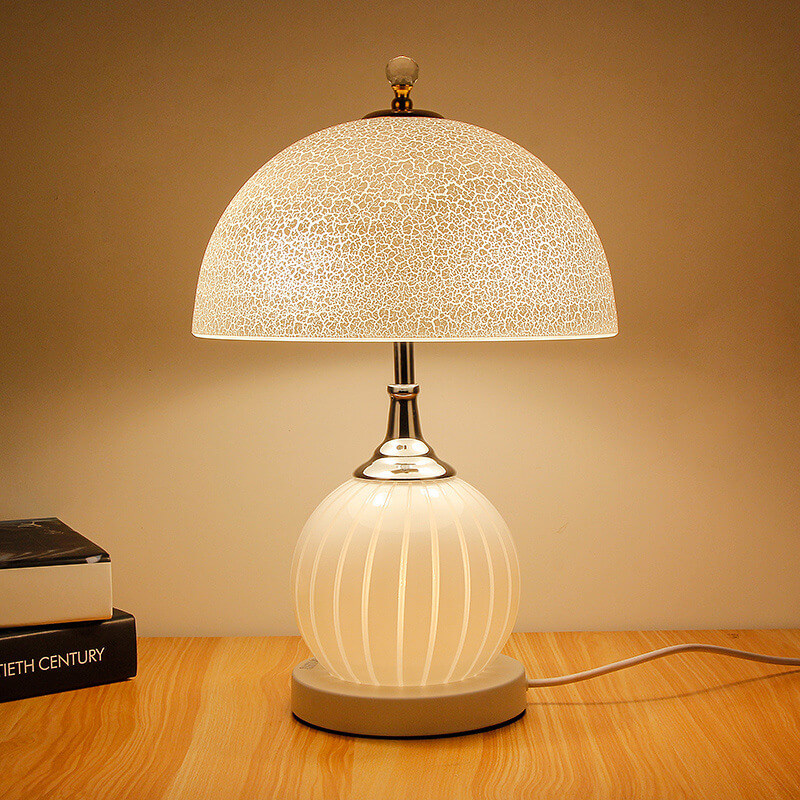 Vintage Tischlampe aus Crackle-Glas