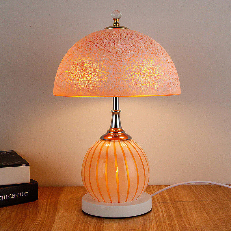 Vintage Tischlampe aus Crackle-Glas