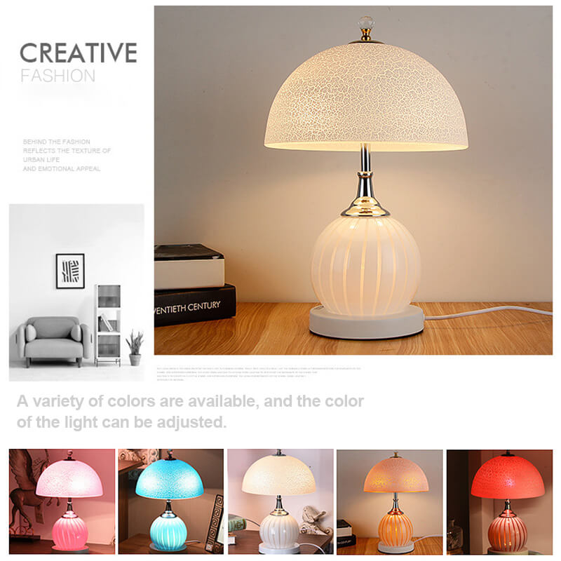 Vintage Tischlampe aus Crackle-Glas