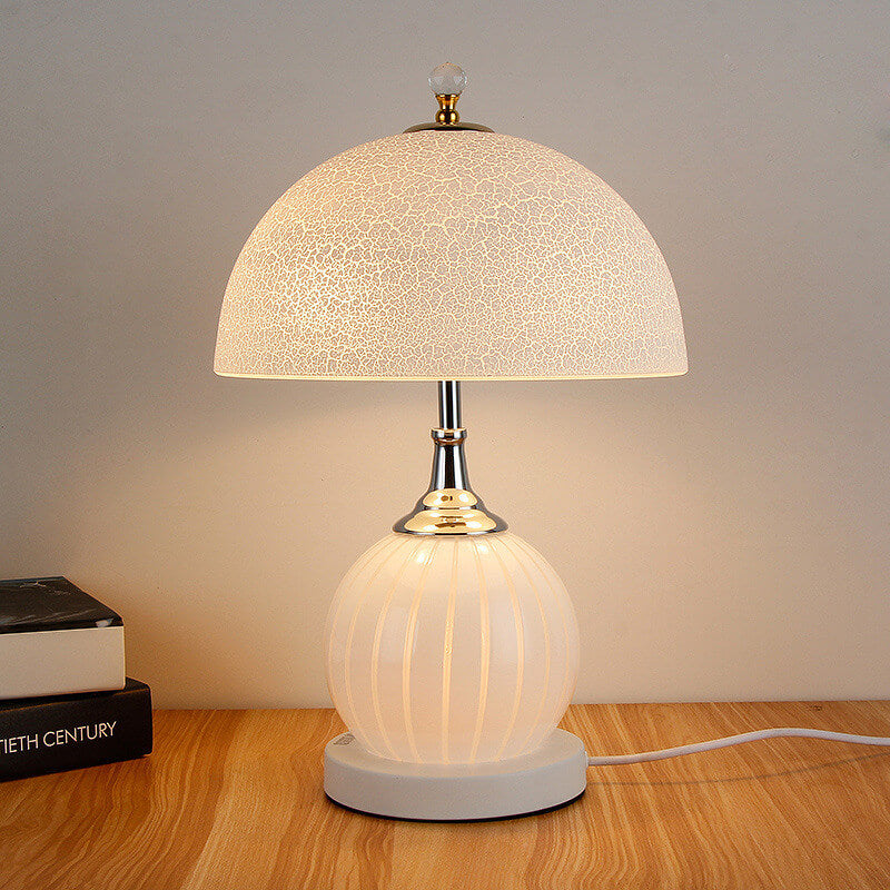 Vintage Tischlampe aus Crackle-Glas