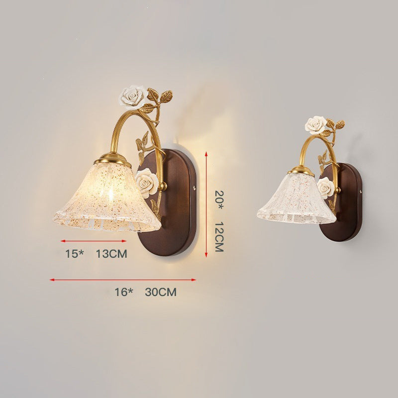 Vintage Glass Flower Wall Lamp