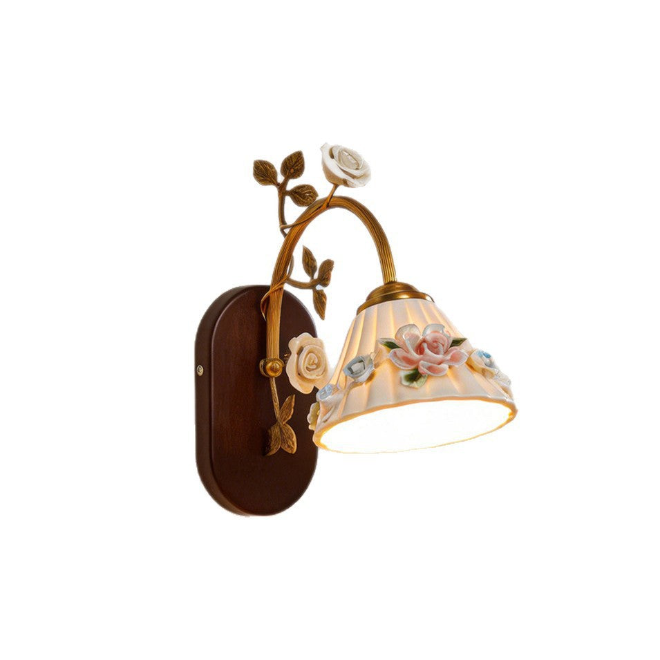 Vintage Glass Flower Wall Lamp